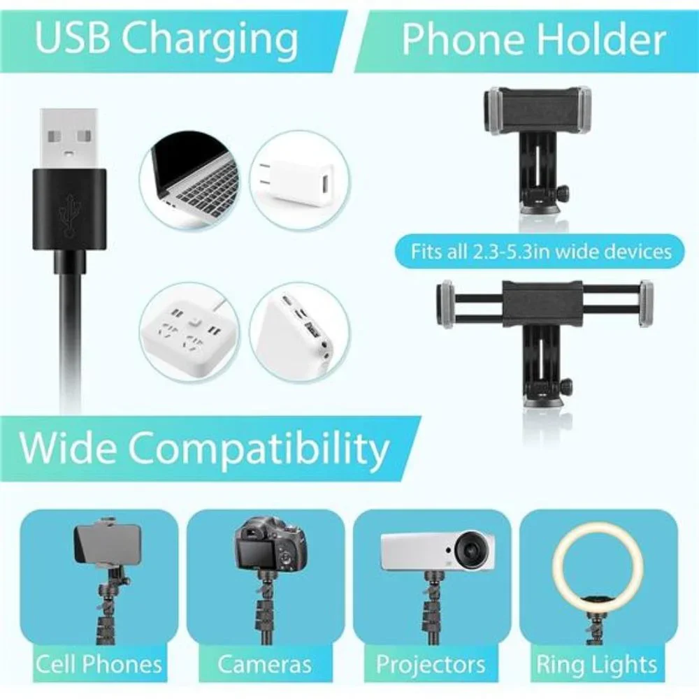 12-inch Ring Light with 62-inch Selfie Stick, Sensyne Tripod and Phone Holder
